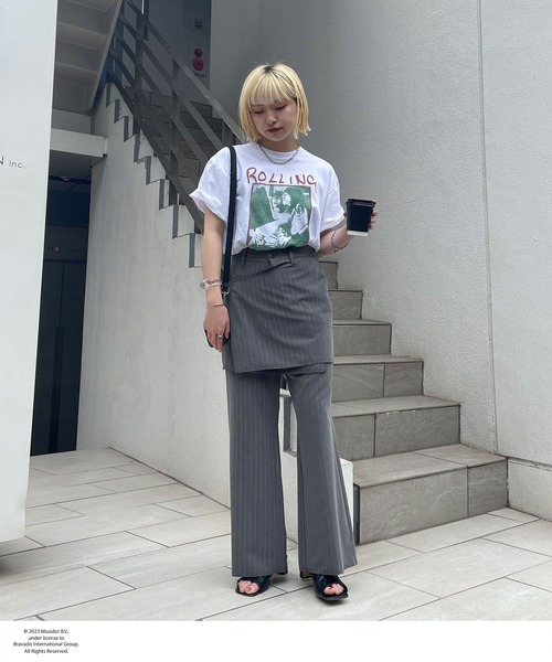 CIAOPANIC（チャオパニック）の「レイヤードラップスカートスラックス（スラックス・レディース・グレー/ブラウン・S/M）」の12枚目の写真