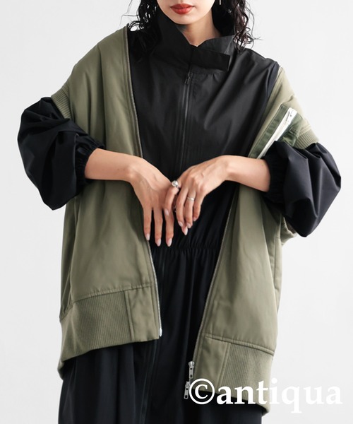 ジップ付きワンピース（ワンピース）｜antiqua（アンティカ）