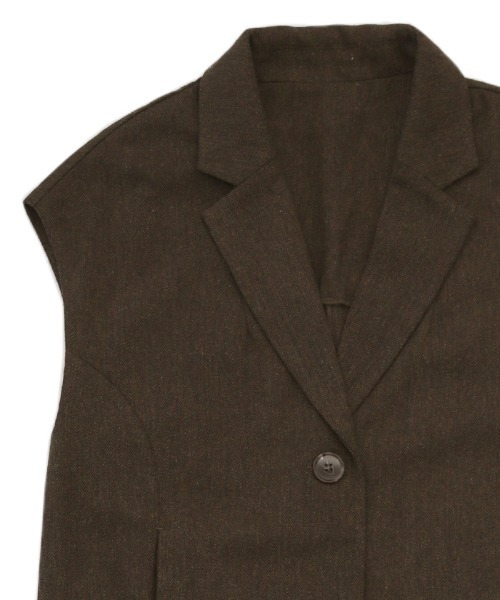 ヘリンボーンロングテーラードジレ（ベスト）｜select MOCA（セレクト