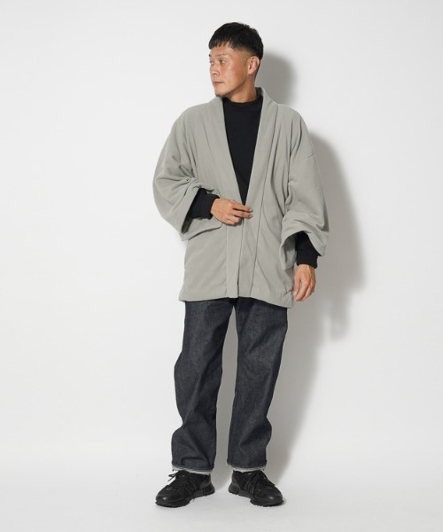 Snow Peak（スノーピーク）の「OUTDOOR KIMONO Micro Fleece HAORI（着物・メンズ・グレー/ネイビー・2/1）」の3枚目の写真