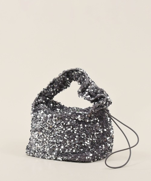 styiro（スタイロ）の「スパンコールシャーリングワンハンドルバッグ（ハンドバッグ・レディース・ブラック/シルバー・FREE）」の3枚目の写真