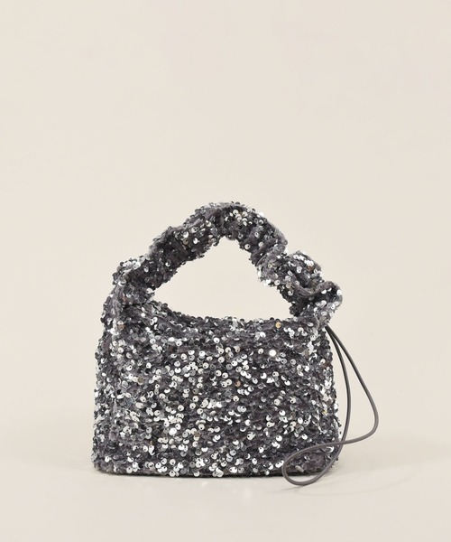 styiro（スタイロ）の「スパンコールシャーリングワンハンドルバッグ（ハンドバッグ・レディース・ブラック/シルバー・FREE）」の4枚目の写真