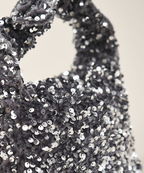 styiro（スタイロ）の「スパンコールシャーリングワンハンドルバッグ（ハンドバッグ・レディース・ブラック/シルバー・FREE）」の6枚目の写真