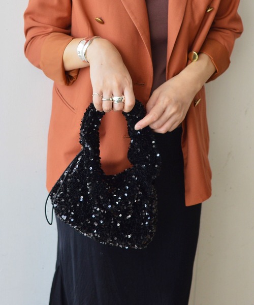 styiro（スタイロ）の「スパンコールシャーリングワンハンドルバッグ（ハンドバッグ・レディース・ブラック/シルバー・FREE）」の15枚目の写真