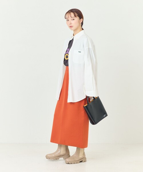 FREAK'S STORE（フリークスストア）の「限定展開　DISCUS ATHLETIC/ディスカス アスレチック　ダブル ジャガード ナロースカート（スカート・レディース・グリーン/オレンジ/ブラック・LARGE/MEDIUM）」の8枚目の写真