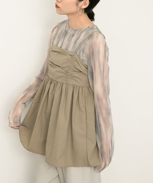 KBF（ケイビーエフ）の「BACKリボンビスチェ（ベスト・レディース・ライトカーキ/ライトベージュ/ブラック・ONE）」の3枚目の写真