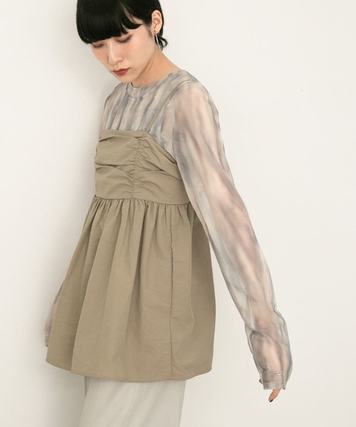 KBF（ケイビーエフ）の「BACKリボンビスチェ（ベスト・レディース・ライトカーキ/ライトベージュ/ブラック・ONE）」の6枚目の写真