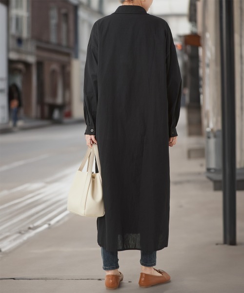 BLANC FICELLE(ブランフィセル)の「シャツワンピース(シャツワンピース・レディース・ネイビー/ブラック/ベージュ・M/XL/XXL/L)」の6枚目の写真