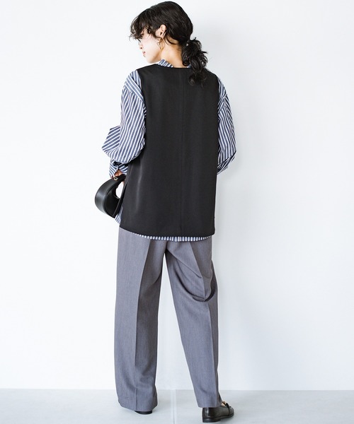 haco!（ハコ）の「洗濯機OK！きっちりと普段づかいの両立可能！コーデ上手に見えるジレ〈日々グッジョ部’s idea〉（その他アウター・レディース・ブラック/ネイビー・X-LARGE/MEDIUM/LARGE/SMALL）」の13枚目の写真