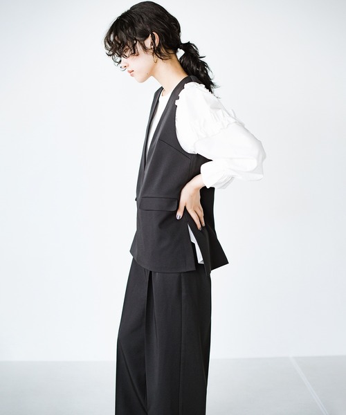 haco!（ハコ）の「洗濯機OK！きっちりと普段づかいの両立可能！コーデ上手に見えるジレ〈日々グッジョ部’s idea〉（その他アウター・レディース・ブラック/ネイビー・X-LARGE/MEDIUM/LARGE/SMALL）」の10枚目の写真