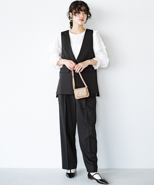 haco!（ハコ）の「洗濯機OK！きっちりと普段づかいの両立可能！コーデ上手に見えるジレ〈日々グッジョ部’s idea〉（その他アウター・レディース・ブラック/ネイビー・X-LARGE/MEDIUM/LARGE/SMALL）」の15枚目の写真