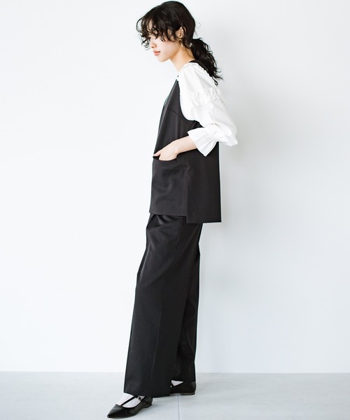 haco!（ハコ）の「洗濯機OK！きっちりと普段づかいの両立可能！コーデ上手に見えるジレ〈日々グッジョ部’s idea〉（その他アウター・レディース・ブラック/ネイビー・X-LARGE/MEDIUM/LARGE/SMALL）」の18枚目の写真