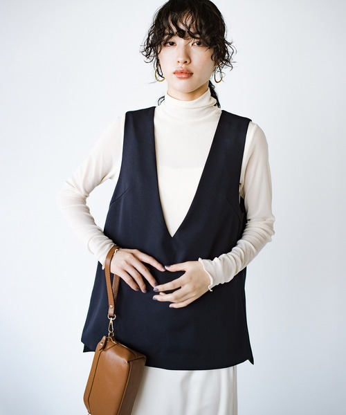 haco!（ハコ）の「洗濯機OK！きっちりと普段づかいの両立可能！コーデ上手に見えるジレ〈日々グッジョ部’s idea〉（その他アウター・レディース・ブラック/ネイビー・X-LARGE/MEDIUM/LARGE/SMALL）」の20枚目の写真