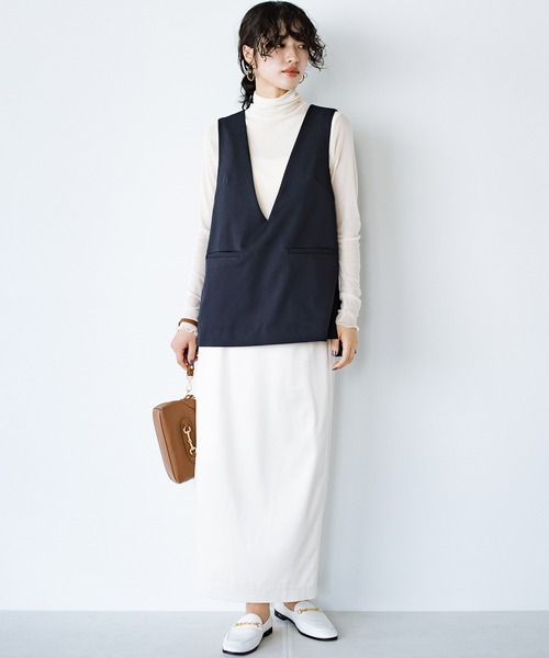 haco!（ハコ）の「洗濯機OK！きっちりと普段づかいの両立可能！コーデ上手に見えるジレ〈日々グッジョ部’s idea〉（その他アウター・レディース・ブラック/ネイビー・X-LARGE/MEDIUM/LARGE/SMALL）」の4枚目の写真