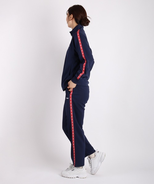 セール】FILA スムースジャージ テープ付き ジャージセットアップ