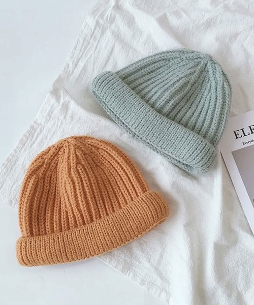 Bambin（ボンバン）の「【 Bambin / ボンバン 】 カラー シンプル ニット帽（ニットキャップ/ビーニー・キッズ・ミント/イエロー/ブルー/オレンジ/ホワイト/ブラック/パープル/ピンク/グリーン・FREE）」の9枚目の写真