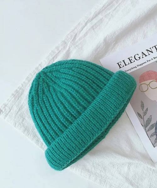 Bambin（ボンバン）の「【 Bambin / ボンバン 】 カラー シンプル ニット帽（ニットキャップ/ビーニー・キッズ・ミント/イエロー/ブルー/オレンジ/ホワイト/ブラック/パープル/ピンク/グリーン・FREE）」の3枚目の写真