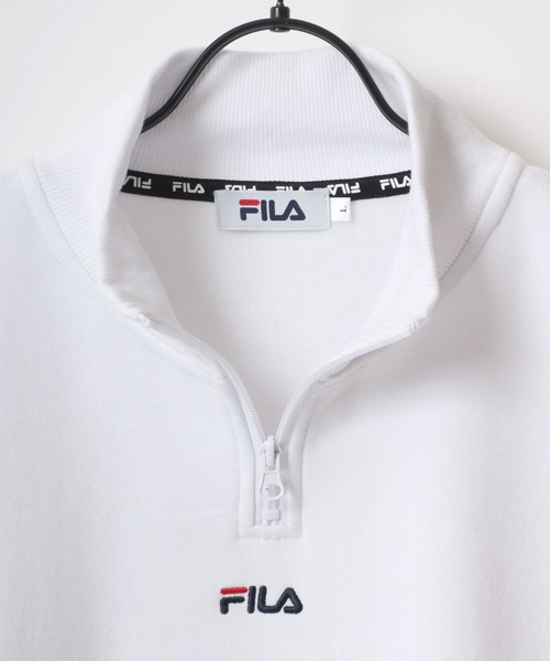 FILA(フィラ)の「FILA/フィラ 別注 オーバーサイズ 裏起毛 ロゴ ワンポイント刺繍 ハーフジップ スウェット トレーナー/長袖 トップス プルオーバー/レディース メンズ(スウェット・レディース・ネイビー/オートミール/ブルー系その他/ブラック/ブラック系その他/ホワイト・M/L/LL)」の15枚目の写真