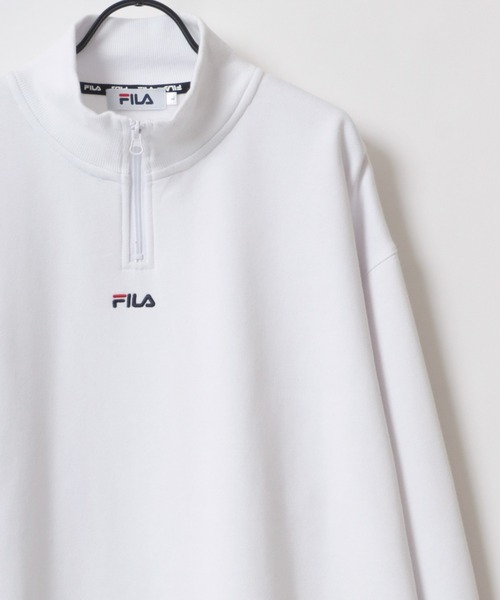 FILA(フィラ)の「FILA/フィラ 別注 オーバーサイズ 裏起毛 ロゴ ワンポイント刺繍 ハーフジップ スウェット トレーナー/長袖 トップス プルオーバー/レディース メンズ(スウェット・レディース・ネイビー/オートミール/ブルー系その他/ブラック/ブラック系その他/ホワイト・M/L/LL)」の21枚目の写真