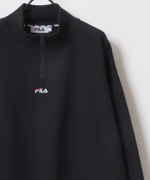 FILA(フィラ)の「FILA/フィラ 別注 オーバーサイズ 裏起毛 ロゴ ワンポイント刺繍 ハーフジップ スウェット トレーナー/長袖 トップス プルオーバー/レディース メンズ(スウェット・レディース・ネイビー/オートミール/ブルー系その他/ブラック/ブラック系その他/ホワイト・M/L/LL)」の22枚目の写真