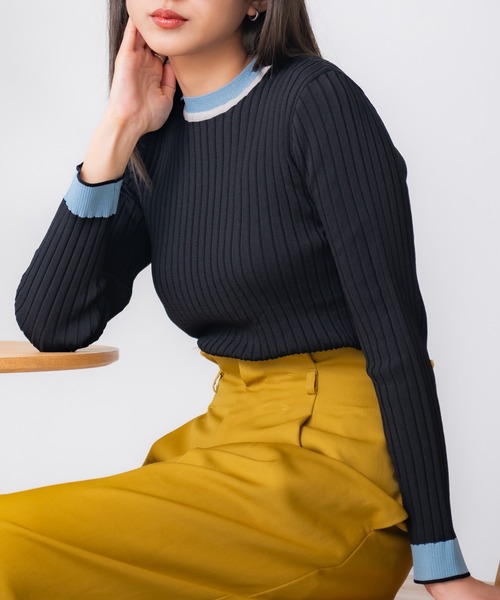 LOHEN ブークレコンパクトニット　ネイビー　フリーサイズ LOHEN ブークレコンパクトニット ネイビー フリーサイズ LOHEN