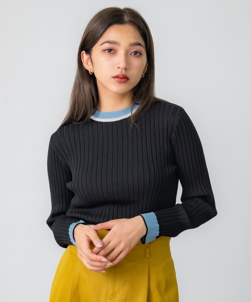 LOHEN ブークレコンパクトニット　ネイビー　フリーサイズ LOHEN ブークレコンパクトニット ネイビー フリーサイズ