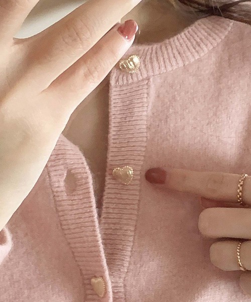 LAFFMO(ラフモ)の「ハートボタンニットカーディガン(カーディガン/ボレロ・レディース・ライトグリーン/ピンク/ブラック/ベージュ/グレー・F)」の19枚目の写真