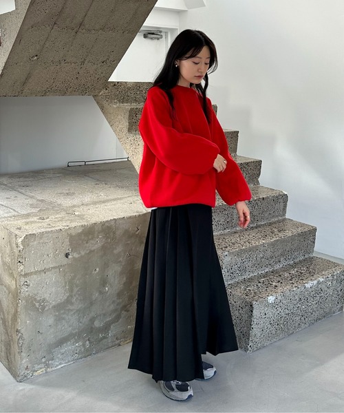 feepur（フェピュール）の「【ハンドウォッシャブル】スウェットライクスムースニット（ニット/セーター・レディース・レッド/ブラック/オフホワイト/オレンジ/ブルー・MEDIUM）」の13枚目の写真