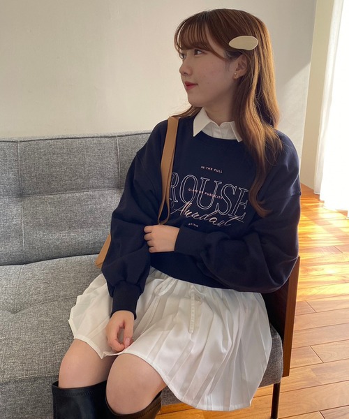 one after another NICE CLAUP（ワンアフターアナザーナイスクラップ）の「オーバーサイズアソートスウェット（スウェット・レディース・アイボリー/オートミール/イエロー/ネイビー・FREE）」の15枚目の写真