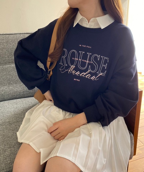 one after another NICE CLAUP（ワンアフターアナザーナイスクラップ）の「オーバーサイズアソートスウェット（スウェット・レディース・アイボリー/オートミール/イエロー/ネイビー・FREE）」の13枚目の写真