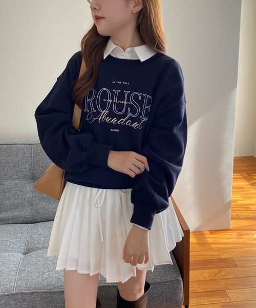 one after another NICE CLAUP（ワンアフターアナザーナイスクラップ）の「オーバーサイズアソートスウェット（スウェット・レディース・アイボリー/オートミール/イエロー/ネイビー・FREE）」の14枚目の写真