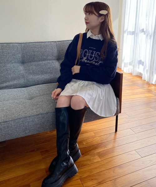 one after another NICE CLAUP（ワンアフターアナザーナイスクラップ）の「オーバーサイズアソートスウェット（スウェット・レディース・アイボリー/オートミール/イエロー/ネイビー・FREE）」の16枚目の写真