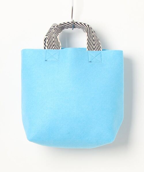 hint hint（ヒントヒント）の「【hint hint】フェルトBAG S（ハンドバッグ・レディース・ネイビー/オレンジ/サックスブルー・SMALL）」の3枚目の写真
