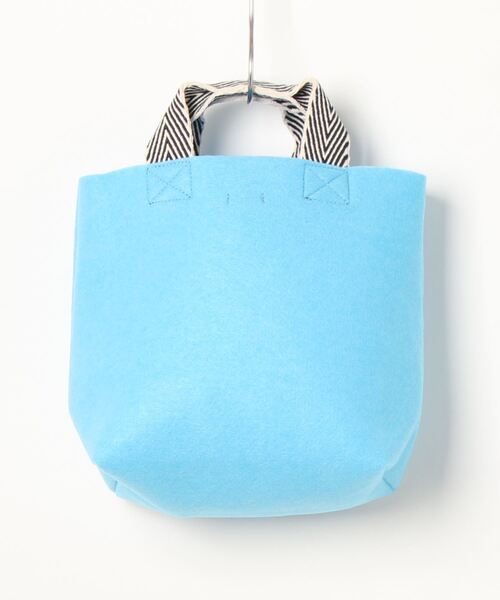 hint hint（ヒントヒント）の「【hint hint】フェルトBAG S（ハンドバッグ・レディース・ネイビー/オレンジ/サックスブルー・SMALL）」の4枚目の写真