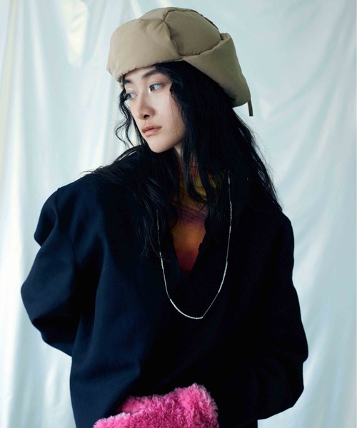 CONTROL FREAK（コントロールフリーク）の「CONTROL FREAK(コントロールフリーク)ダウン風フライトキャップ（キャップ・レディース・ブラック/ベージュ/グレー・FREE）」の5枚目の写真