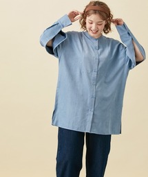 Le temps riche | 袖スリットバンドカラーコーデュロイシャツ ＜Le temps riche＞(シャツ/ブラウス)