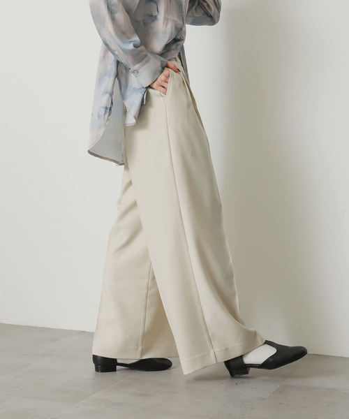 セール】『TALLサイズ/WEB限定』ウールライクダブルタックワイドパンツ