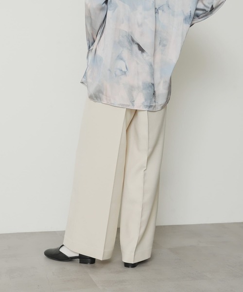 SENSE OF PLACE by URBAN RESEARCH（センスオブプレイスバイアーバンリサーチ）の「『TALLサイズ/WEB限定』ウールライクダブルタックワイドパンツ（その他パンツ・レディース・チャコールグレー/オレンジ/アイボリー/グレー系その他/ライトブルー・X-SMALL/TALL/SMALL/LARGE/MEDIUM）」の17枚目の写真