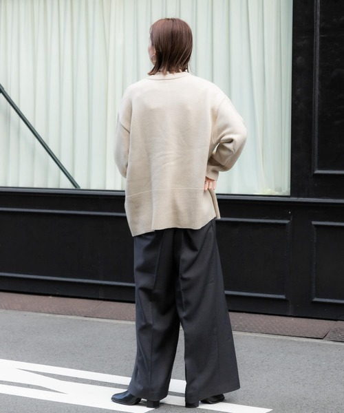 セール】『TALLサイズ/WEB限定』ウールライクダブルタックワイドパンツ