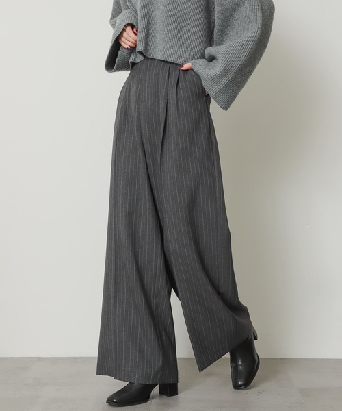 セール】『TALLサイズ/WEB限定』ウールライクダブルタックワイドパンツ
