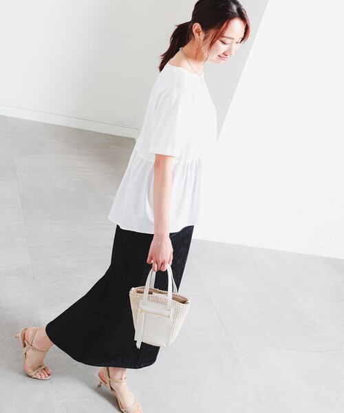 B:MING by BEAMS（ビーミングバイビームス）の「B:MING by BEAMS / スムース サイド切替 プルオーバー（Tシャツ/カットソー・レディース・ブラック/オフホワイト/ブルー/オレンジ・ONE SIZE）」の10枚目の写真