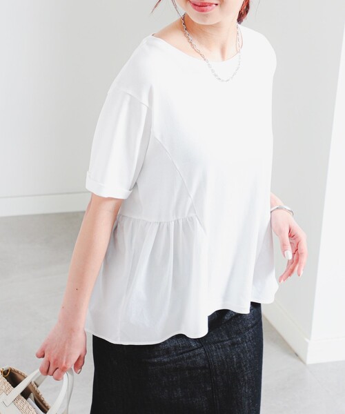 B:MING by BEAMS（ビーミングバイビームス）の「B:MING by BEAMS / スムース サイド切替 プルオーバー（Tシャツ/カットソー・レディース・ブラック/オフホワイト/ブルー/オレンジ・ONE SIZE）」の15枚目の写真