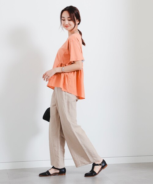 B:MING by BEAMS（ビーミングバイビームス）の「B:MING by BEAMS / スムース サイド切替 プルオーバー（Tシャツ/カットソー・レディース・ブラック/オフホワイト/ブルー/オレンジ・ONE SIZE）」の11枚目の写真