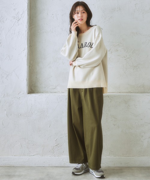 nissen(ニッセン)の「ジャガードロゴニット(ニット/セーター・レディース・ネイビー/アイボリー・M/LL/S/L)」の7枚目の写真