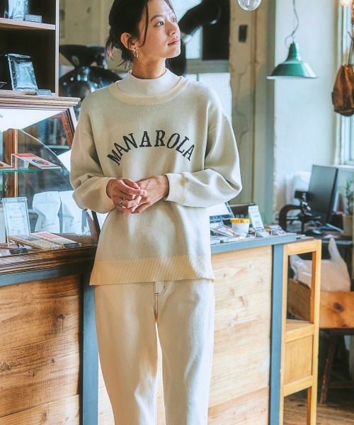 nissen(ニッセン)の「ジャガードロゴニット(ニット/セーター・レディース・ネイビー/アイボリー・M/LL/S/L)」の9枚目の写真