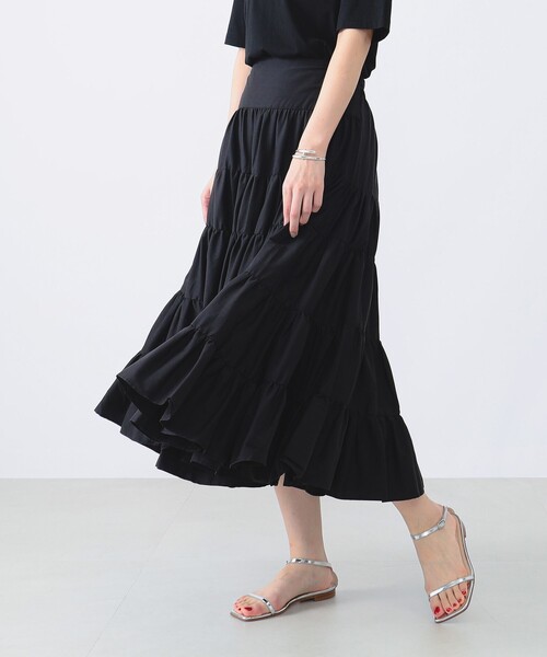 Demi-Luxe BEAMS（デミルクス ビームス）の「Devotion TWINS / ティアード ロングスカート（スカート・レディース・ブラック・SMALL）」の6枚目の写真
