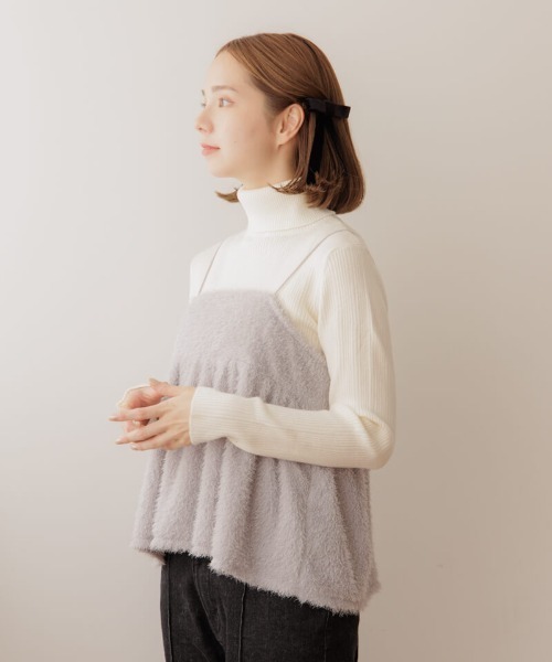 flower（フラワー）の「スパークルフェザービスチェ（キャミソール・レディース・ブラック/グレー・FREE）」の8枚目の写真