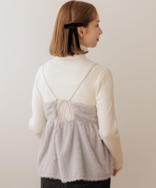 flower（フラワー）の「スパークルフェザービスチェ（キャミソール・レディース・ブラック/グレー・FREE）」の7枚目の写真