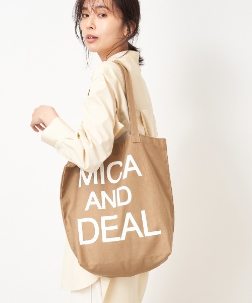 MICA&DEAL（マイカ＆ディール）の「MICA&DEALロゴコットンバッグ（トートバッグ・レディース・オフホワイト/ブラウン/キャメル/ブラック・FREE）」の4枚目の写真