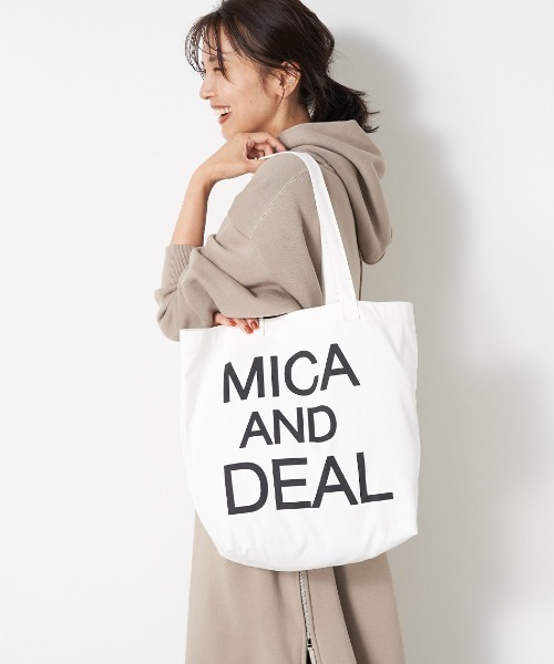 MICA&DEAL（マイカ＆ディール）の「MICA&DEALロゴコットンバッグ（トートバッグ・レディース・オフホワイト/ブラウン/キャメル/ブラック・FREE）」の6枚目の写真
